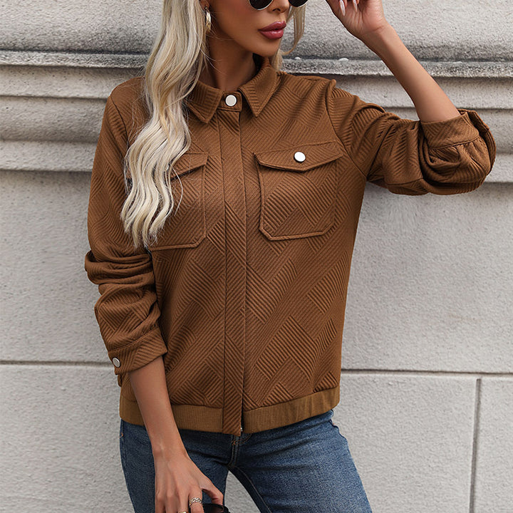 Damen Modische Overshirt-Jacke mit strukturiertem Muster Echo Archiv