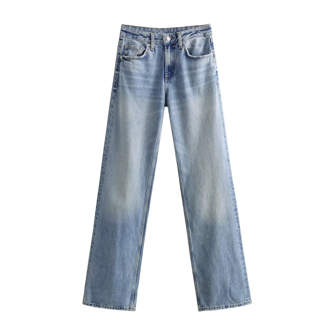Damen Highwaist-Jeans mit geradem Bein, Five‑Pocket‑Schnitt und Vintage‑Waschung Echo Archiv