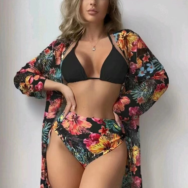 Damen Hochtaillierte Bikini-Set mit floralem Design Echo Archiv