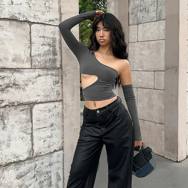 Damen asymmetrisches Langarmshirt mit Cut-out und innovativem Designs Echo Archiv