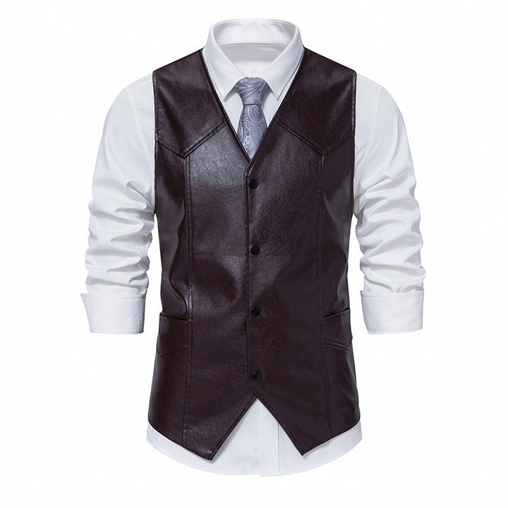 Herren elegante Kunstlederweste Echoarchiv