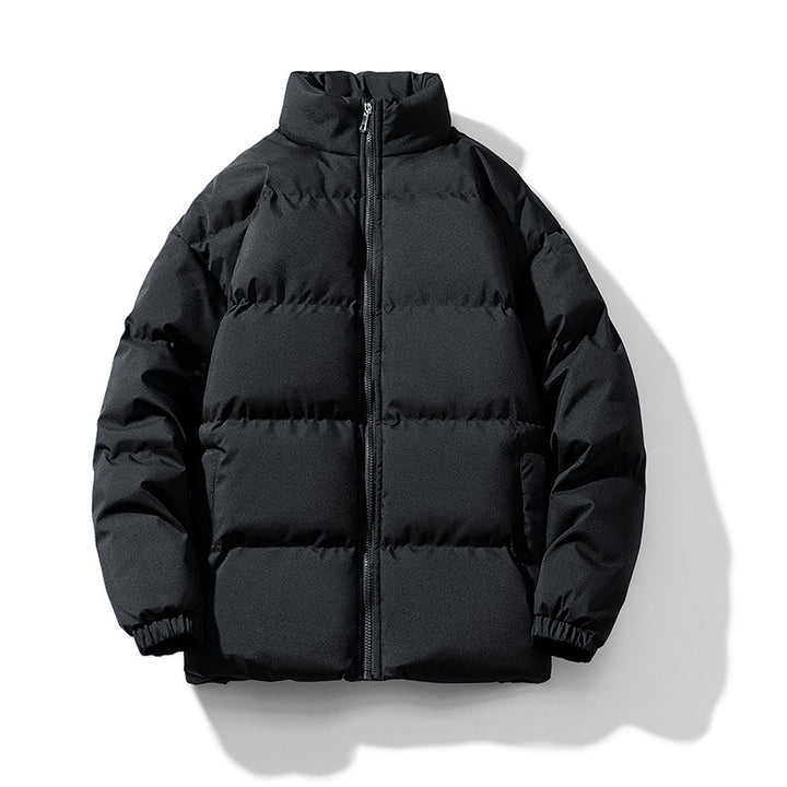 Herren voluminöse Isolationsjacke mit mattem Mikrofasermaterial und hohem Stehkragen – Marzano