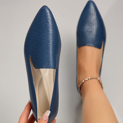 Damen nan flexible Keil‑Loafer mit Krokoprägung und spitzer Zehenpartie Echo Archiv