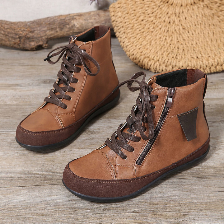 Damen  hochgeschnittene Freizeit-Sneaker-Stiefelette mit seitlichem Reißverschluss gepolstertem Fußbett und rutschfester Gummisohle Echo Archiv