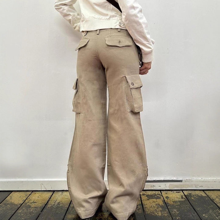 Damen lockere Cargo-Hose mit praktischen Taschen und weitem Bein Echo Archiv