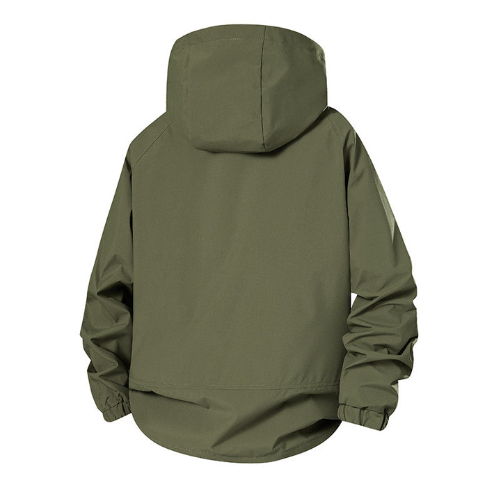 Herren Leichte wasserdichte Funktionsjacke mit Kapuze, Multitaschen und Raglanärmeln Echoarchiv