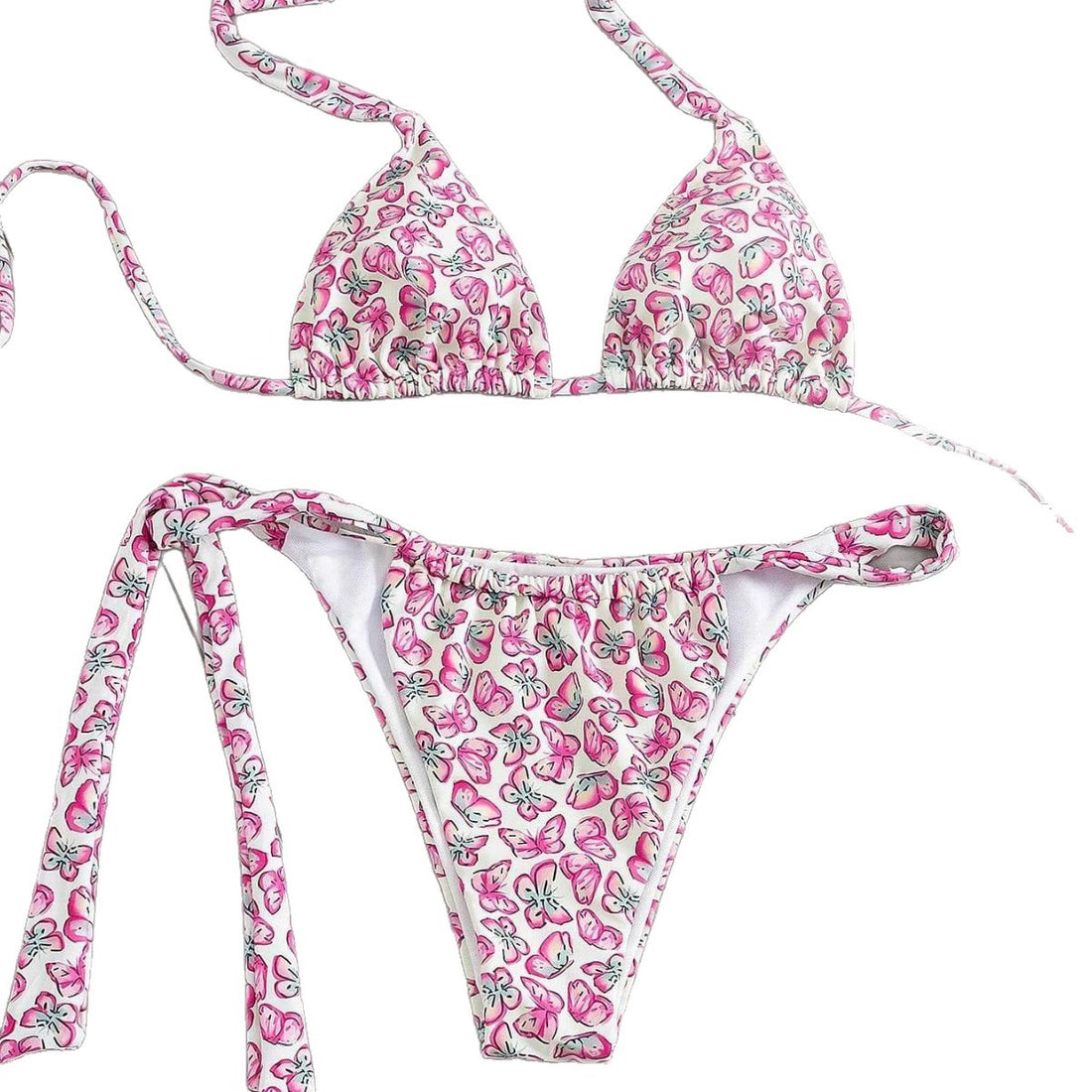 Damen Floral Triangel-Bikini mit seitlichen Bindebändern – Maréssa