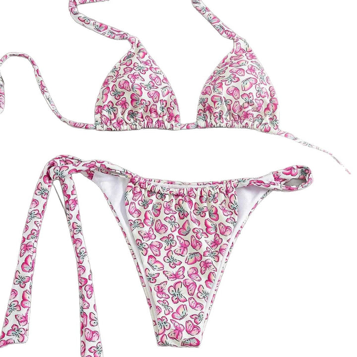 Damen Floral Triangel-Bikini mit seitlichen Bindebändern Echo Archiv
