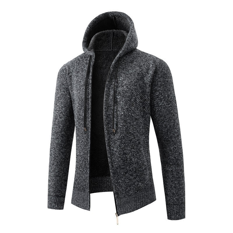 Herren bequeme Strickjacke mit Kapuze Echoarchiv