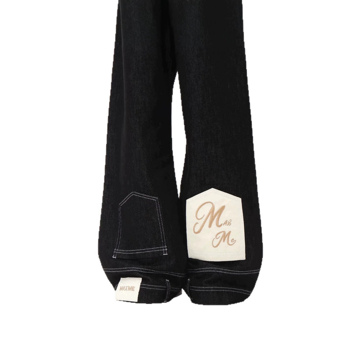 Damen Hochtaillierte Jeans mit weitem Bein Echoarchiv