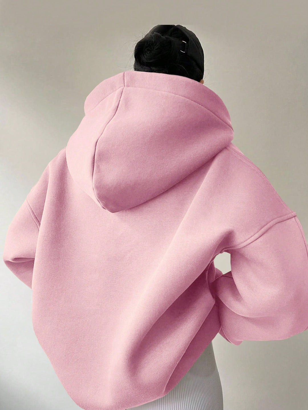 Damen Oversized Kapuzenpullover mit halbem Reißverschluss Echoarchiv