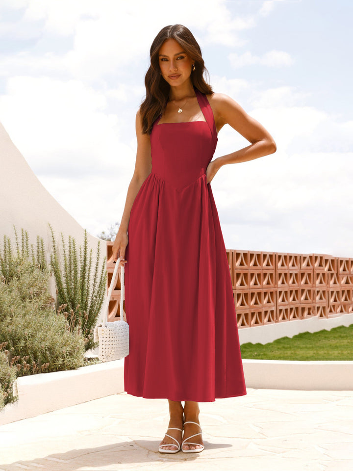 Damen Maxikleid mit schulterfreier Silhouette und eleganter Taillierung Echo Archiv
