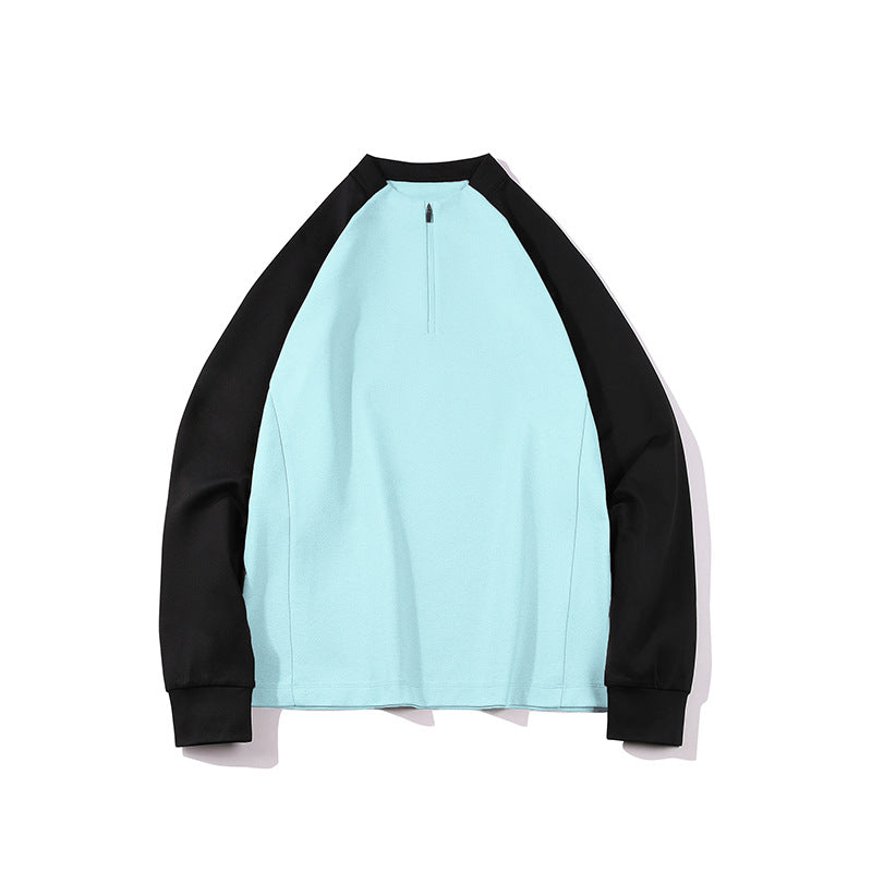 Herren Halbzip-Sweatshirt mit Raglanärmeln, Stehkragen und Kontrastärmeln Echo Archiv