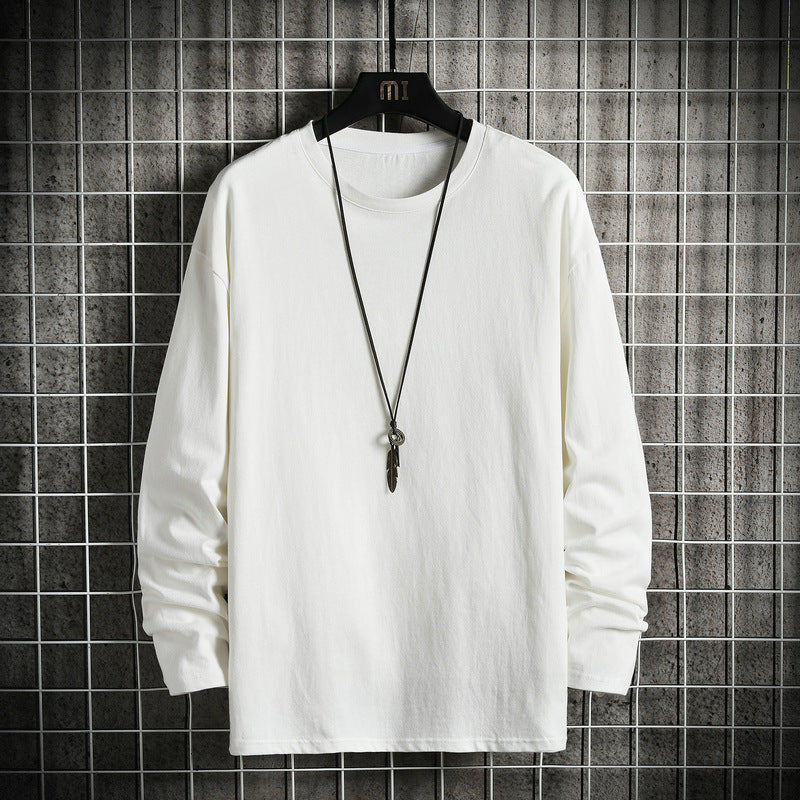 Herren nan lässiges Baumwoll-Basic-Langarmshirt mit Rundhals, Relaxed Fit und verstärkter Saumverarbeitung Echo Archiv