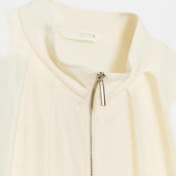 Damen Oversize‑Blousonjacke mit schimmernder Satin‑Optik, Stehkragen und Tunnelzugsaum Echo Archiv
