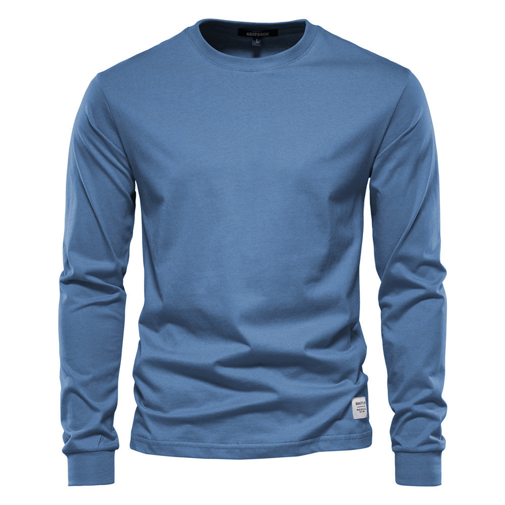 Herren nan klassisches langärmliges Baumwollshirt mit Rundhalsausschnitt und elastischen Bündchen Echo Archiv