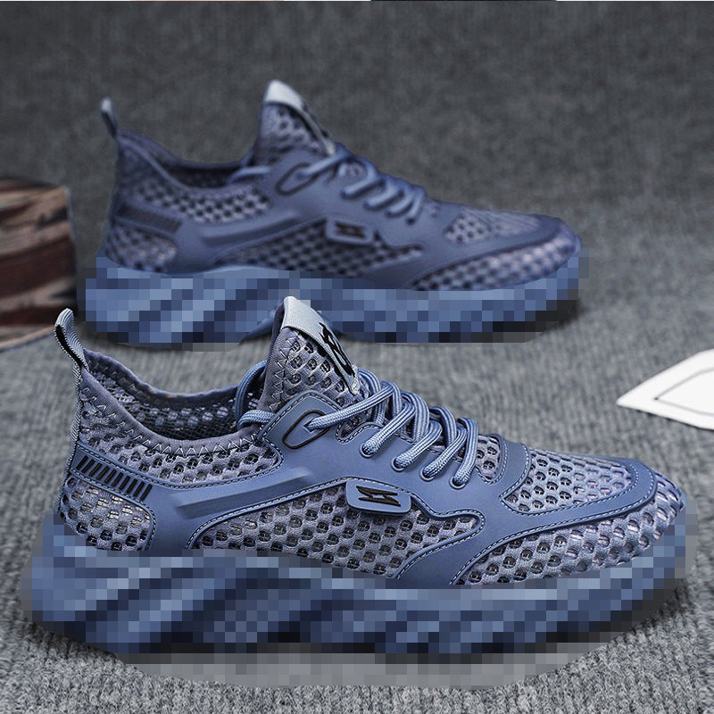 Herren Atmungsaktiver Mesh-Freizeitsneaker mit strukturierter Wellen-Plateausohle Echoarhiv