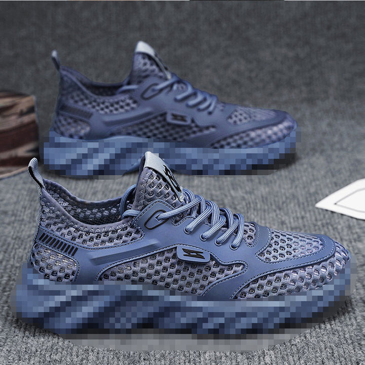 Herren Atmungsaktiver Mesh-Freizeitsneaker mit strukturierter Wellen-Plateausohle Echoarhiv