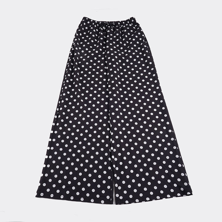 Damen nan weite Palazzo-Hose mit elastischem Bund und Punkte-Muster Echo Archiv