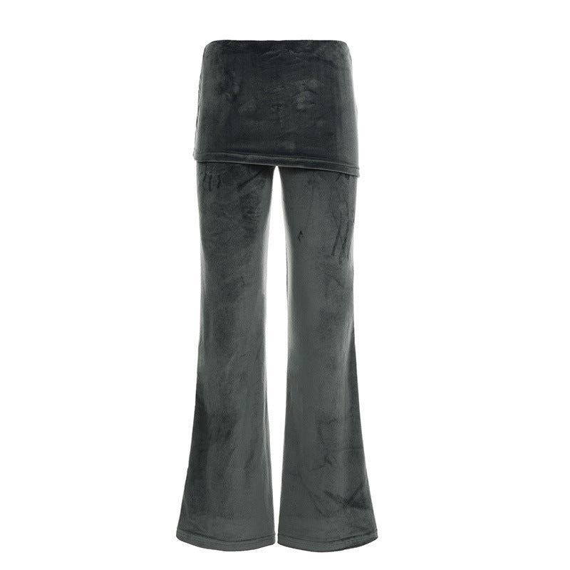 Damen weite Flared-Pants aus luxuriösem Veloursstoff Echo Archiv