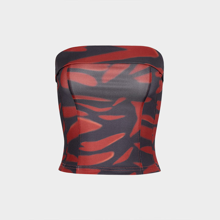 Damen Bandeau-Oberteil mit stilvollem Muster und elastischem Schnitt Echo Archiv