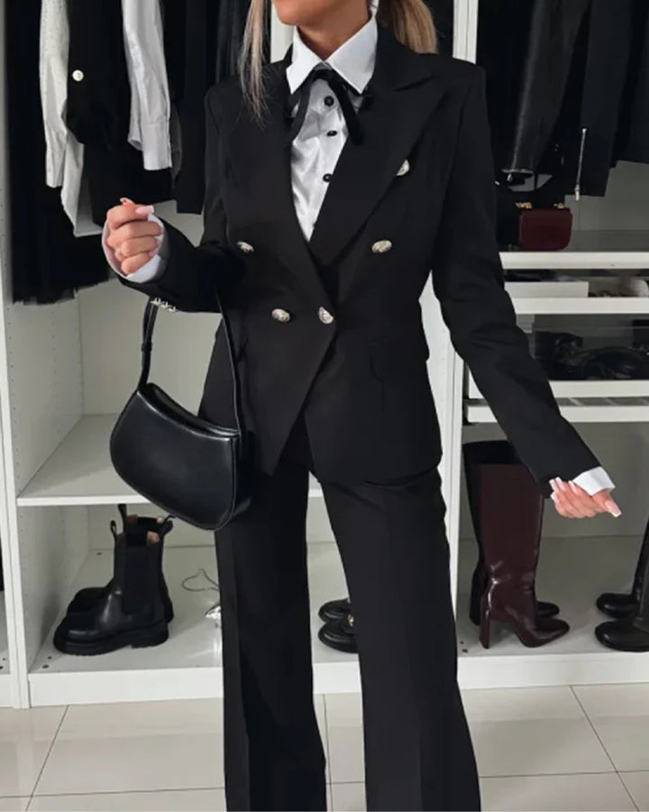 Damen Elegantes Blazer-Set mit weiter Hose Echo Archiv