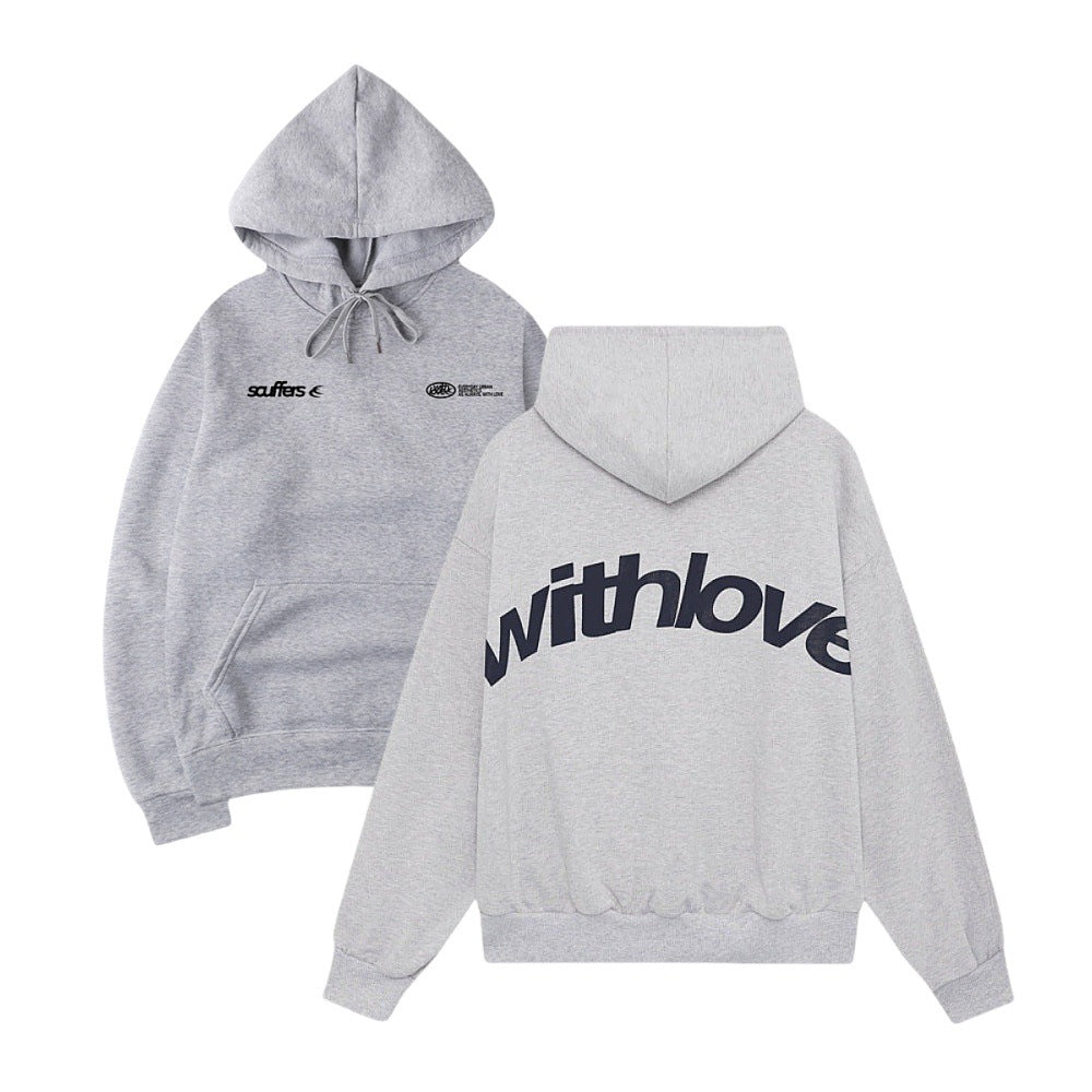 Unisex nan oversized Kapuzenpullover mit großflächigem Rückenprint, Kängurutasche und gerippten Bündchen Echo Archiv