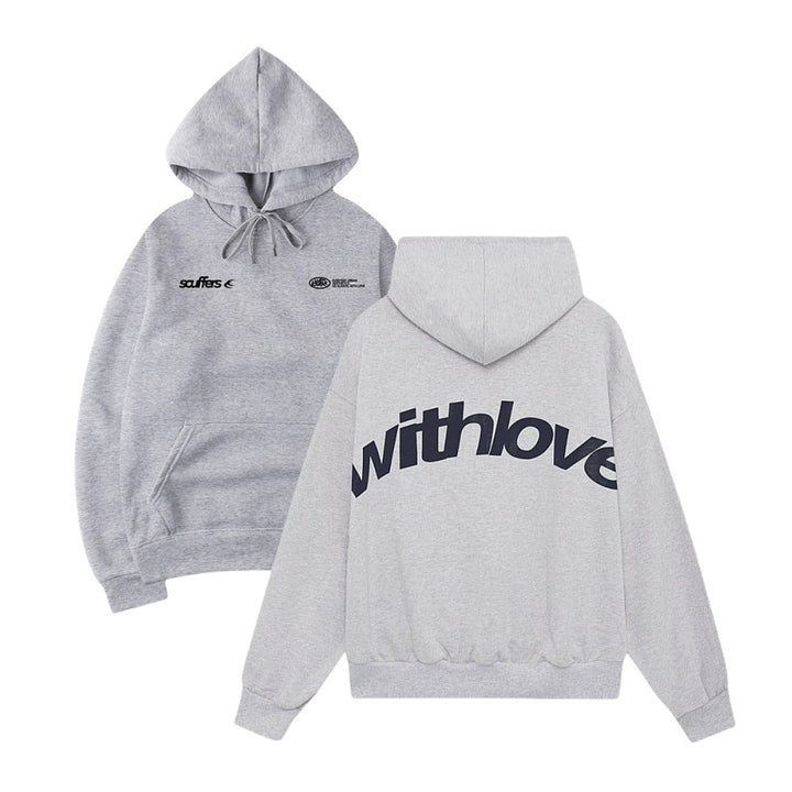 Unisex nan oversized Kapuzenpullover mit großflächigem Rückenprint, Kängurutasche und gerippten Bündchen Echo Archiv
