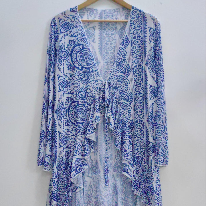 Damen luftiger Strand-Kimono mit floralem Muster Echo Archiv