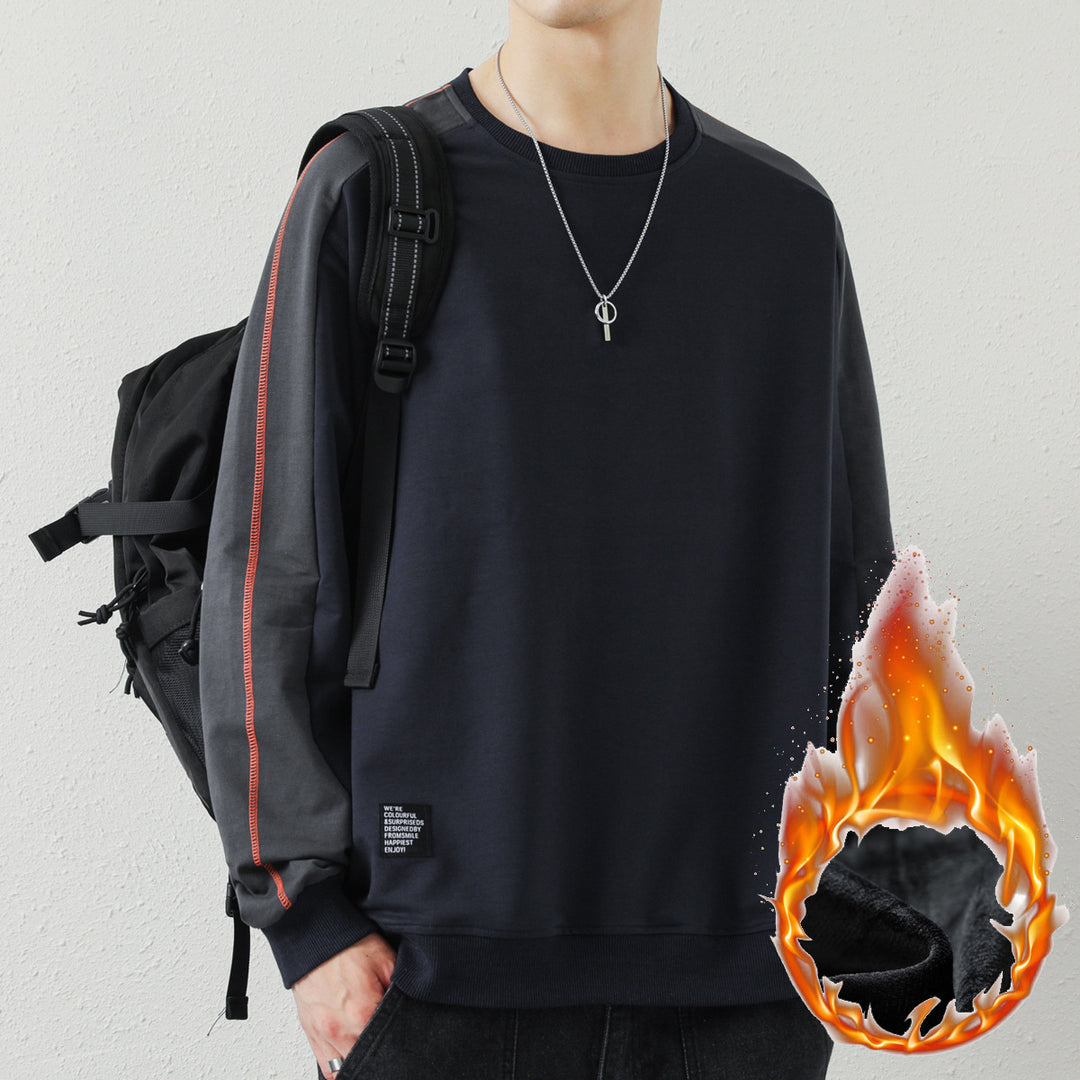 Herren Oversize-Sweatshirt mit kontrastierenden Ärmeln, Flachnaht-Details und Rippbündchen Echo Archiv