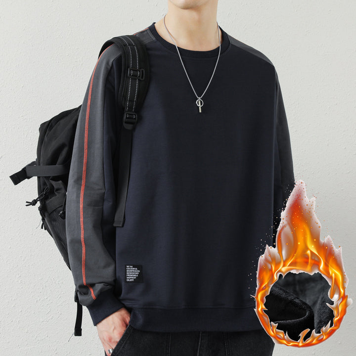 Herren Oversize-Sweatshirt mit kontrastierenden Ärmeln, Flachnaht-Details und Rippbündchen Echo Archiv