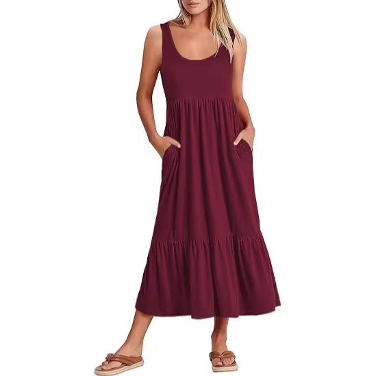 Damen Maxikleid mit fließendem Rock und praktischen Taschen Echo Archiv