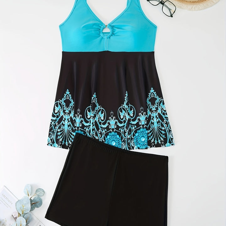 Damen Badeanzug-Set mit elegantem Muster und bequemen Shorts Echo Archiv