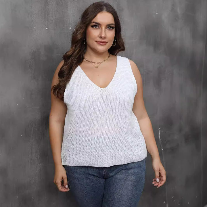 Damen luftiges Stricktop mit V-Ausschnitt Echo Archiv