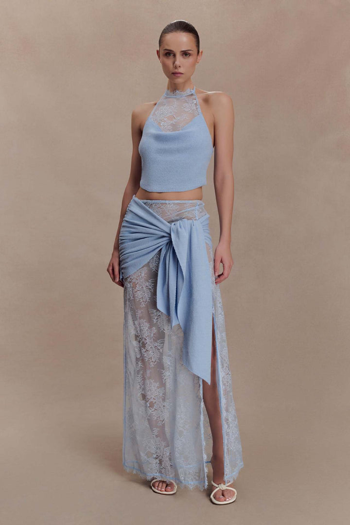 Damen Elegantes Spitzen-Top und Maxi-Rock Set Echo Archiv