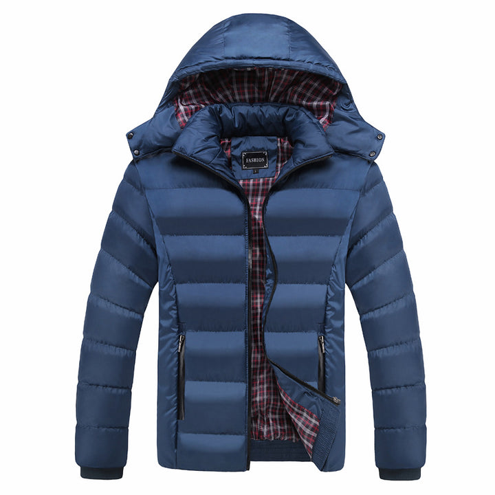Herren Ultraleichte Pufferjacke mit Thermosteppung, Kapuze und kariertem Innenfutter Echoarchiv