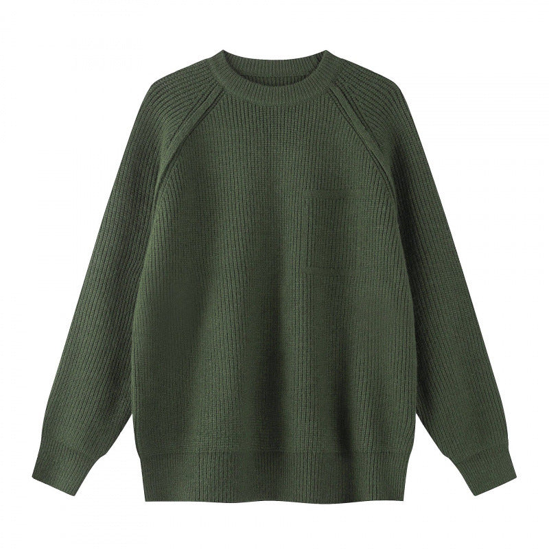 Unisex Oversize Feinstrickpullover mit Rundhals, Raglanärmeln und Rippbündchen Echo Archiv
