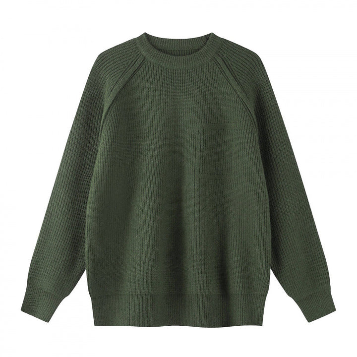Unisex Oversize Feinstrickpullover mit Rundhals, Raglanärmeln und Rippbündchen Echo Archiv