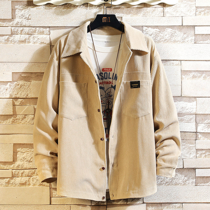 Herren nan lässige Cord-Überhemdjacke mit durchgehender Knopfleiste und aufgesetzten Brusttaschen Echo Archiv