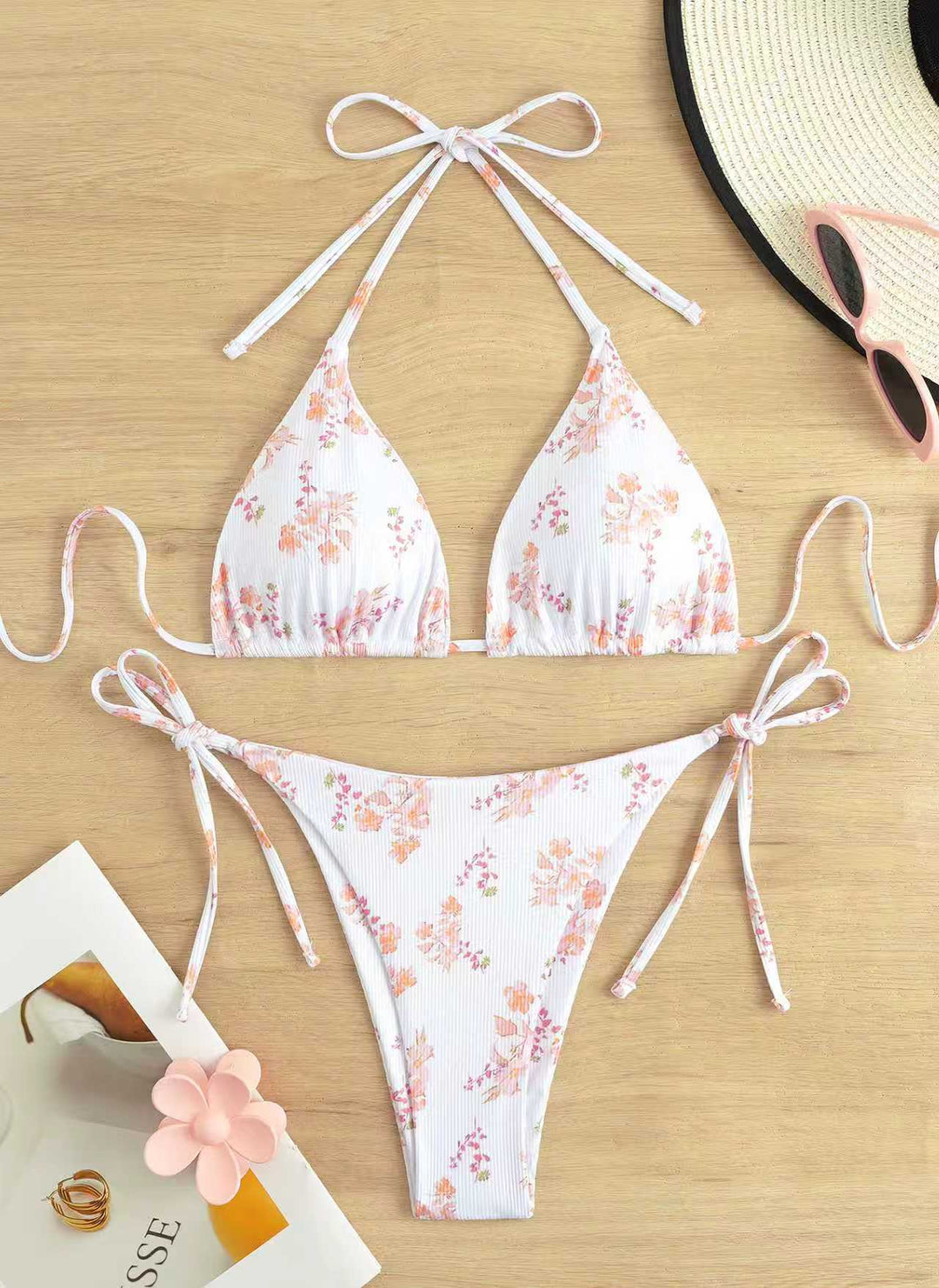 Damen Triangel-Bikini mit verspieltem Blumenmuster Echo Archiv