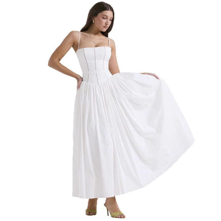 Damen nan tailliertes Korsagenkleid mit Spaghettiträgern und voluminösem Tellerrock Echo Archiv