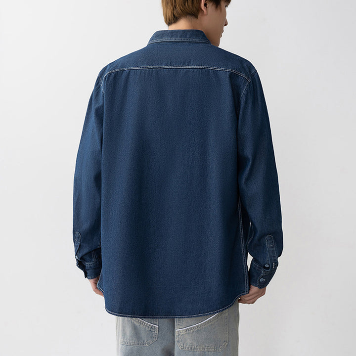 Herren Lässiges Jeanshemd mit Klappentaschen Echoarchiv
