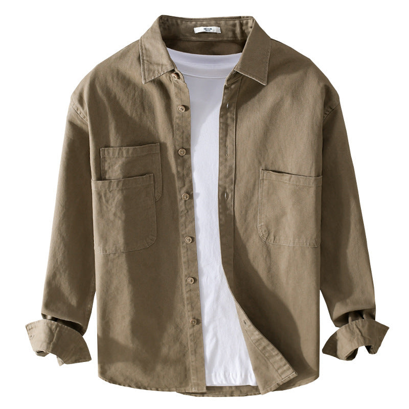 Herren Utility-Overshirt aus Baumwoll-Twill mit doppelten Brusttaschen und legerem Schnitt Echoarchiv