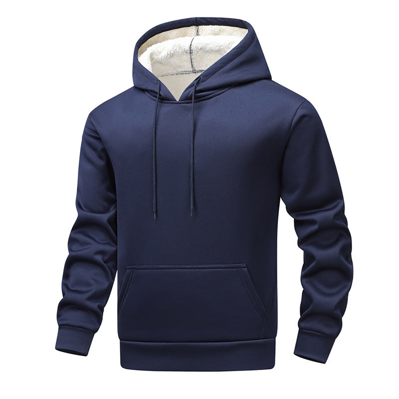 Herren Fleece-Kapuzenpullover mit Sherpa-Innenfutter und Kängurutasche – Cavarno