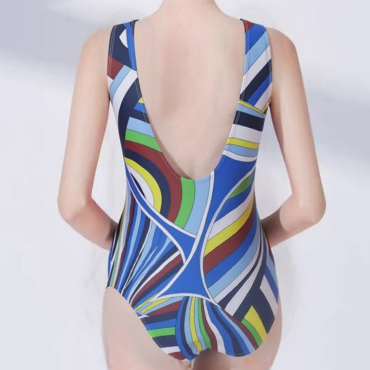 Damen Schwimmanzug mit modischem Streifenmuster Echo Archiv