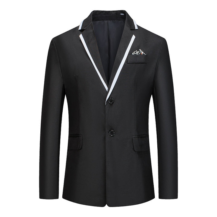 Herren eleganter smoking blazer mit kontrastierenden Details und praktischen Taschen Echoarchiv