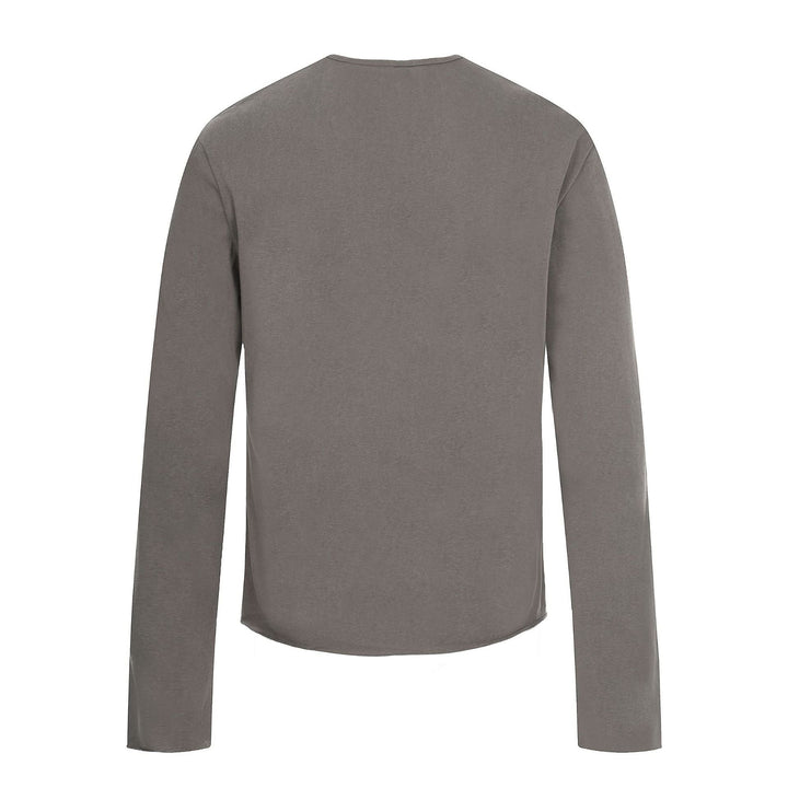 Herren Langarm-Henleyshirt mit asymmetrischer Knopfleiste und leichtem Relaxed Fit Echoarchiv