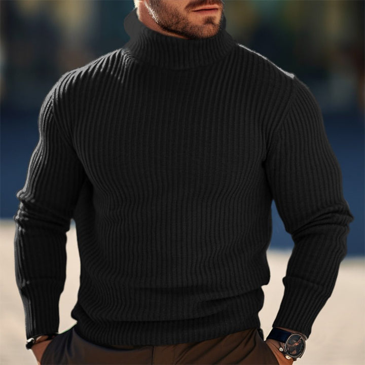 Herren Stehkragen Pullover aus strukturiertem Strick Echoarchiv
