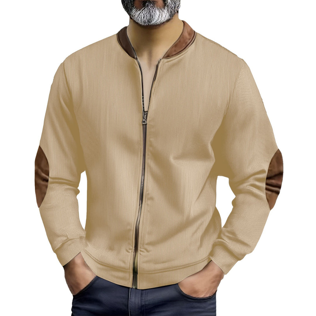 Herren sportliche Bomberjacke mit modernen Lederakzenten Echoarchiv