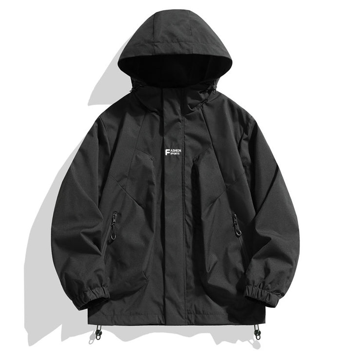 Herren wasserfeste Sportjacke mit verstellbarer Kapuze Echoarchiv